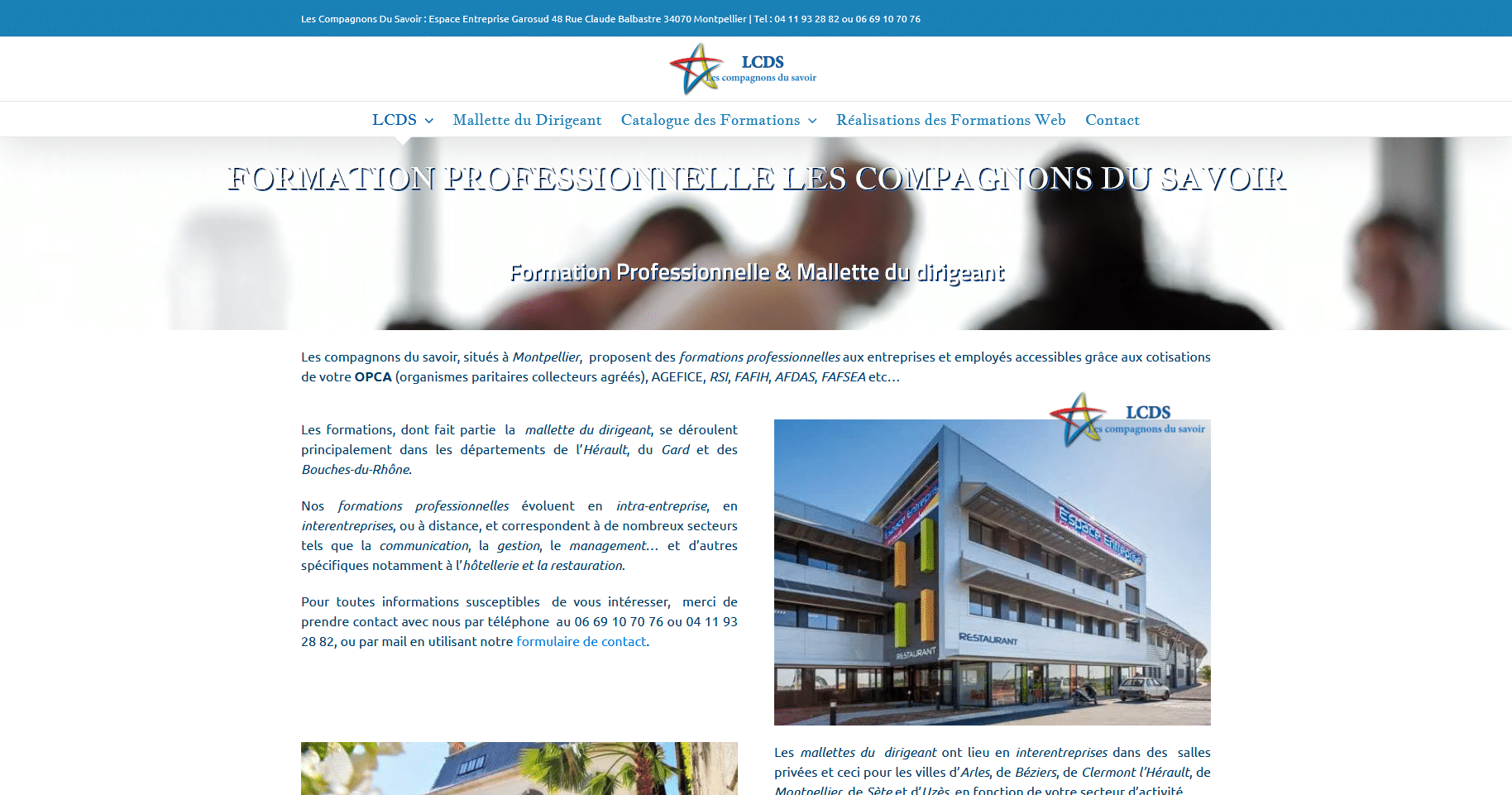 Site web lescompagnonsdusavoir.com réalisé par The Webmaster