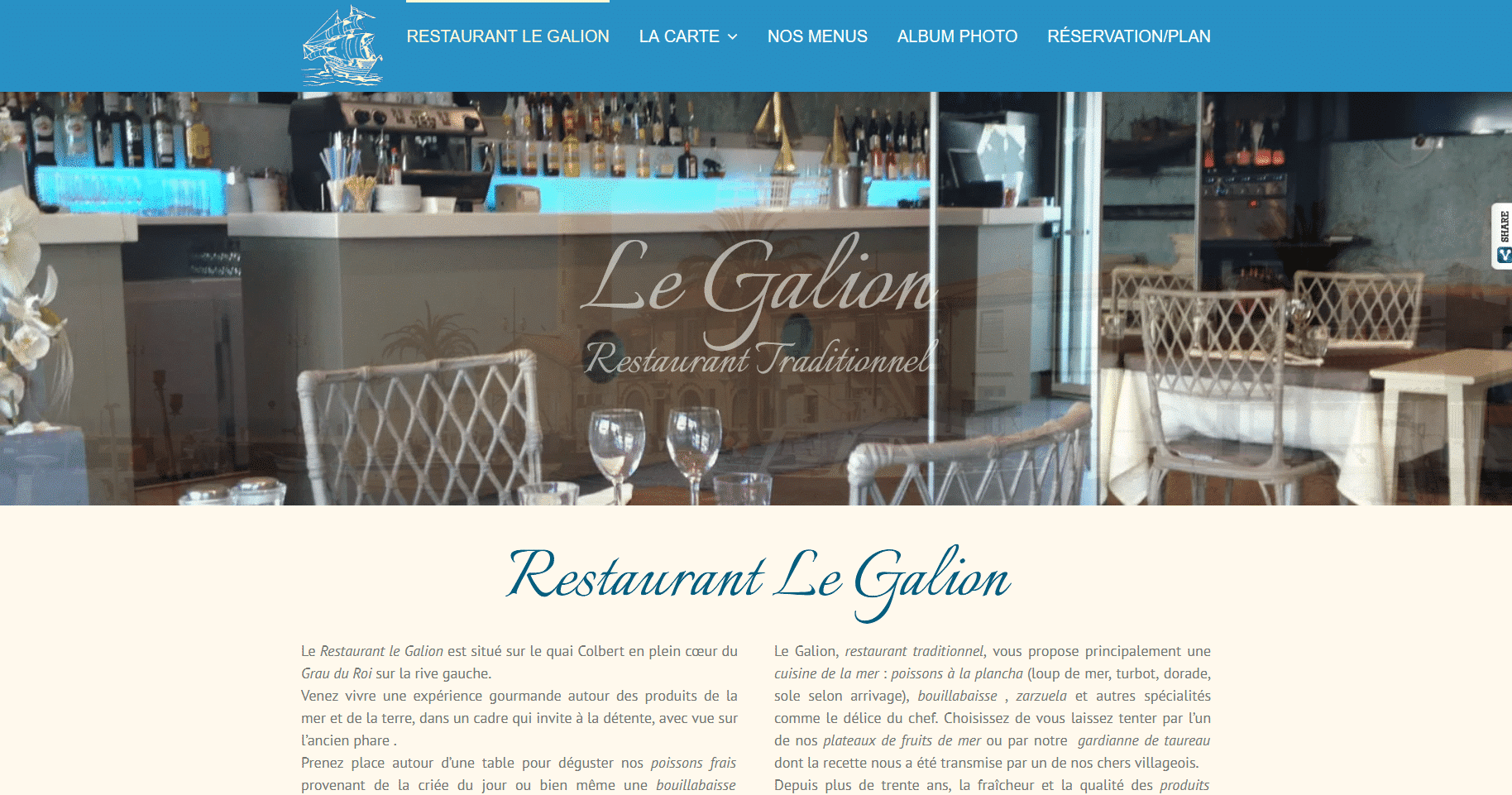 Site web restaurant-le-galion.net réalisé par The Webmaster