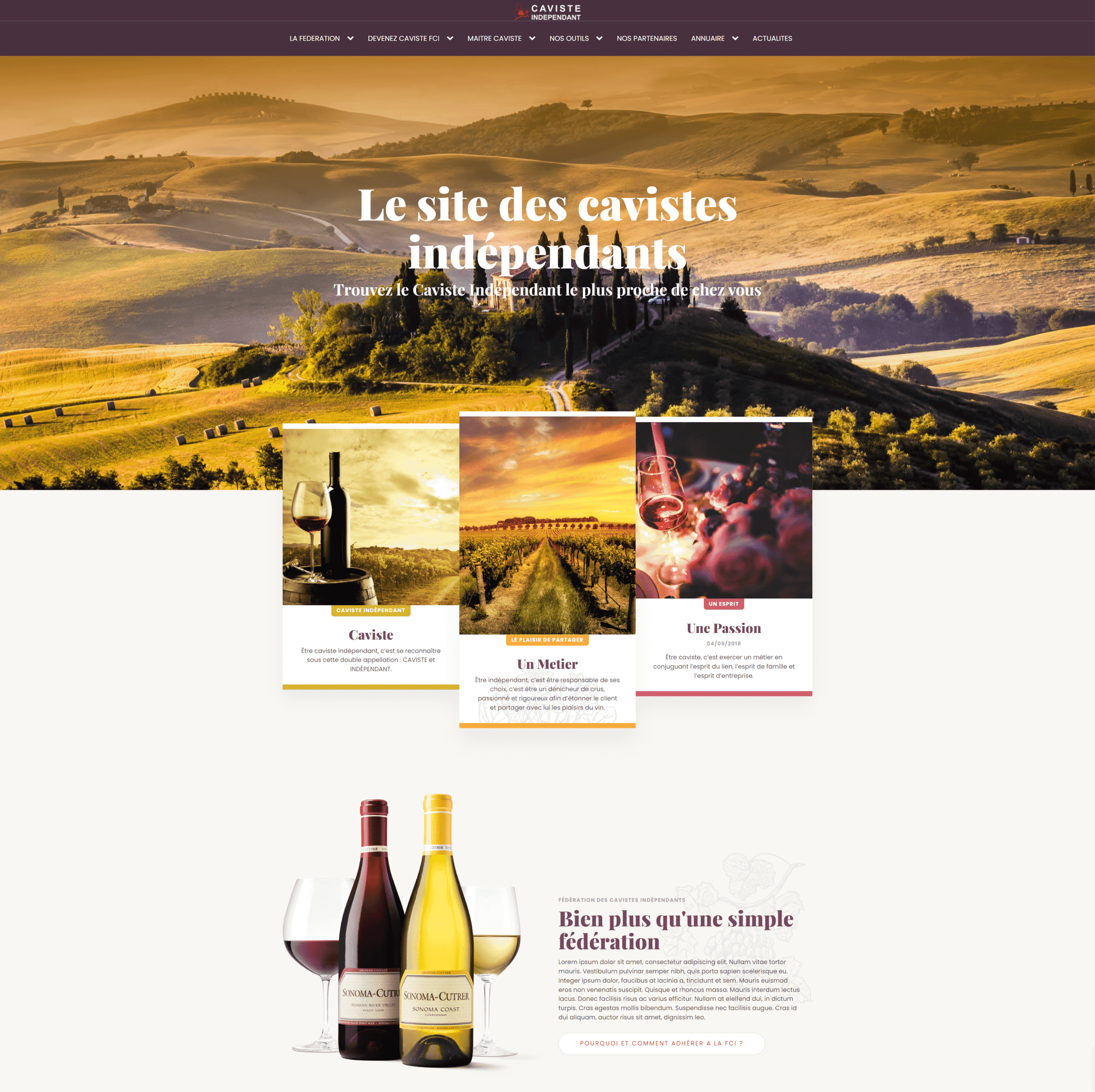 Site web cavistes.org réalisé par The Webmaster
