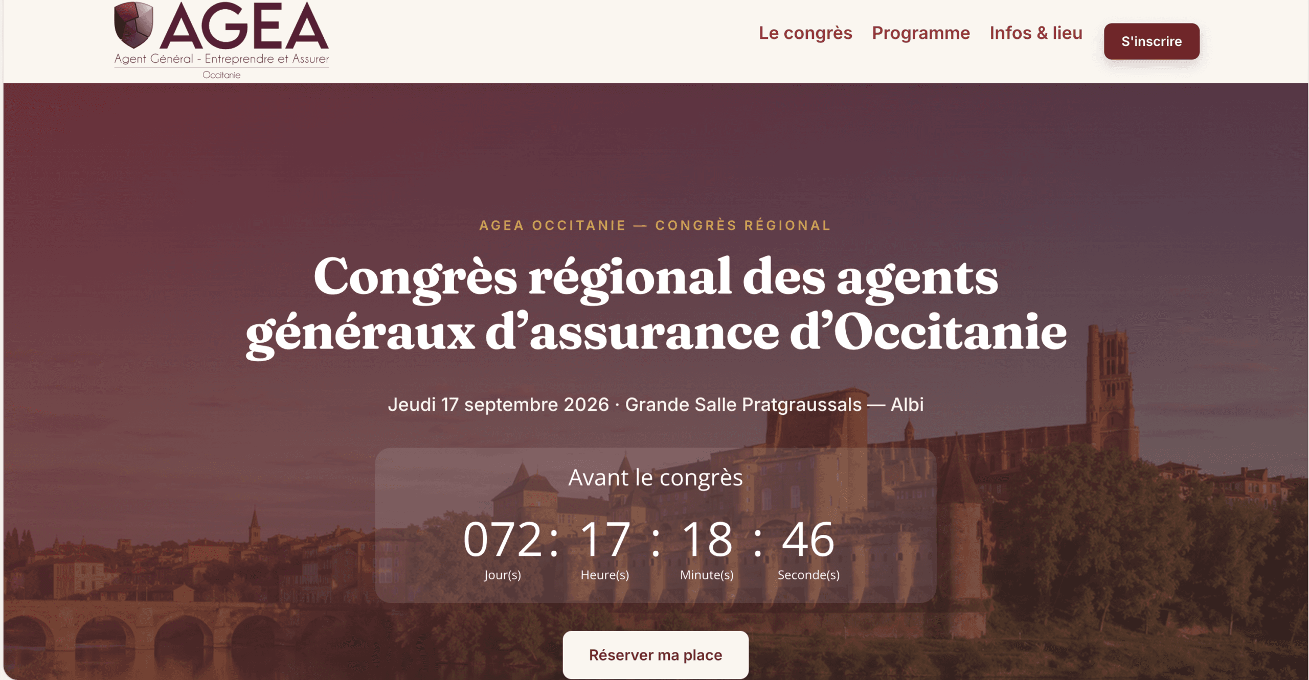 Site web Congrès régional AGEA réalisé par The Webmaster