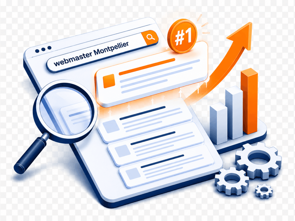 Illustration référencement naturel SEO — The Webmaster, webmaster freelance à Montpellier