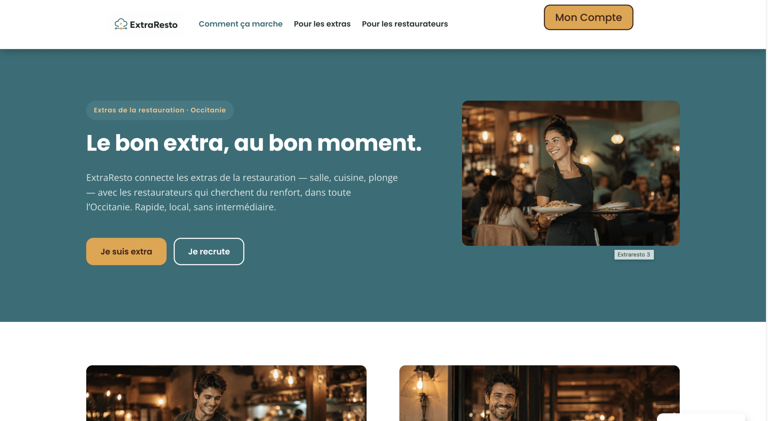 Site web extraresto.fr réalisé par The Webmaster