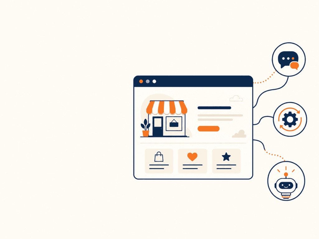 Illustration intégration IA sur un site web, chatbot et automatisation — The Webmaster Montpellier